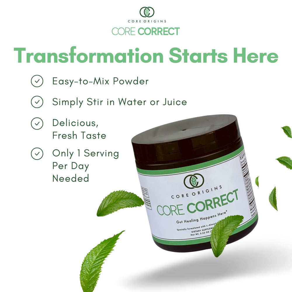Core Origins Core Correct allergen warning notes shellfish present.