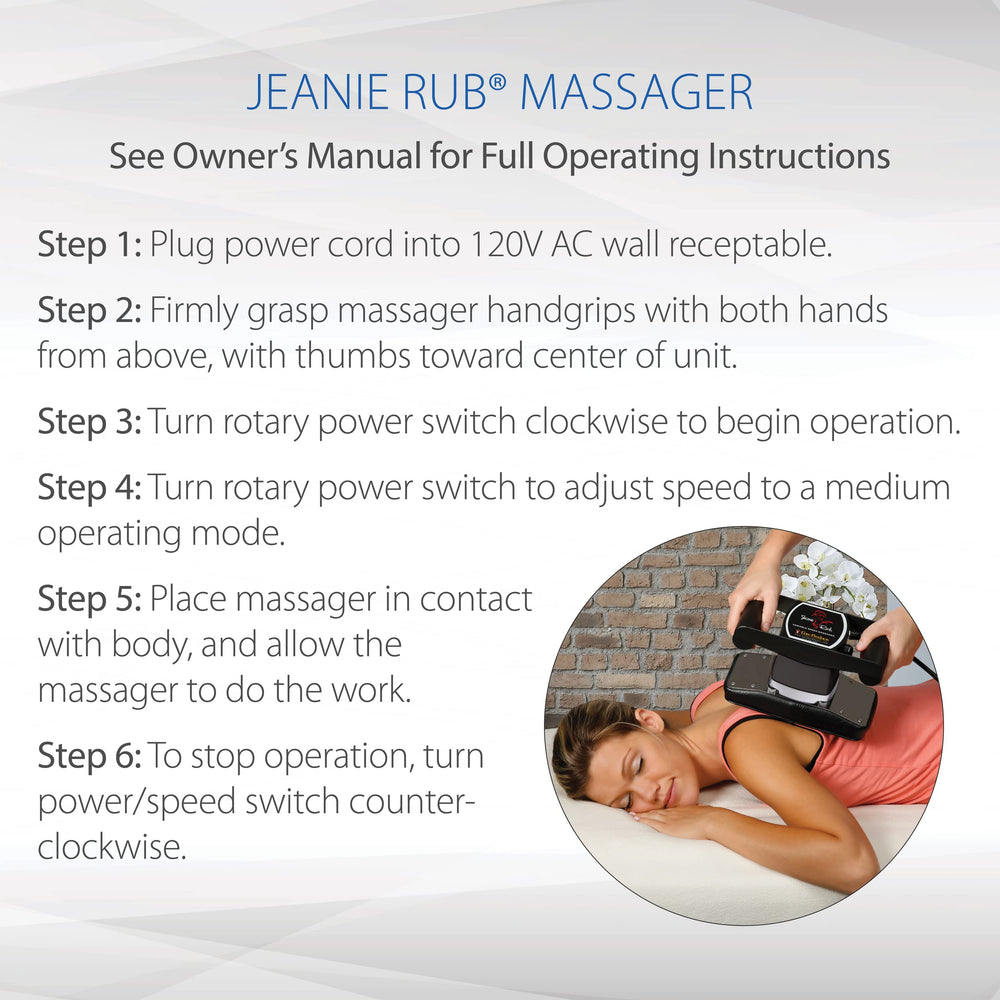 Fleece pad cover adding softness to Jeanie Rub massage sessions.