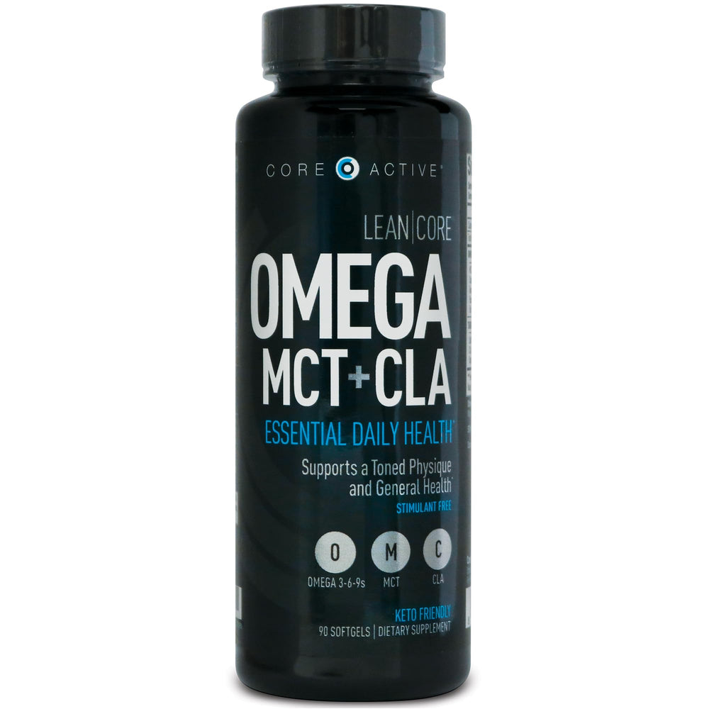 CORE ACTIVE Lean Omega MCT + CLA bottle supports daily energy and balanced nutrition.