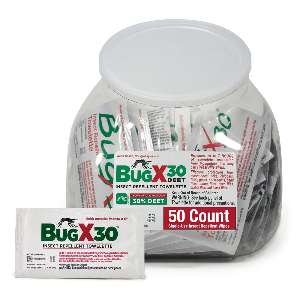 CoreTex Bug X 30 wipes packaging with USA-made label and travel-ready design