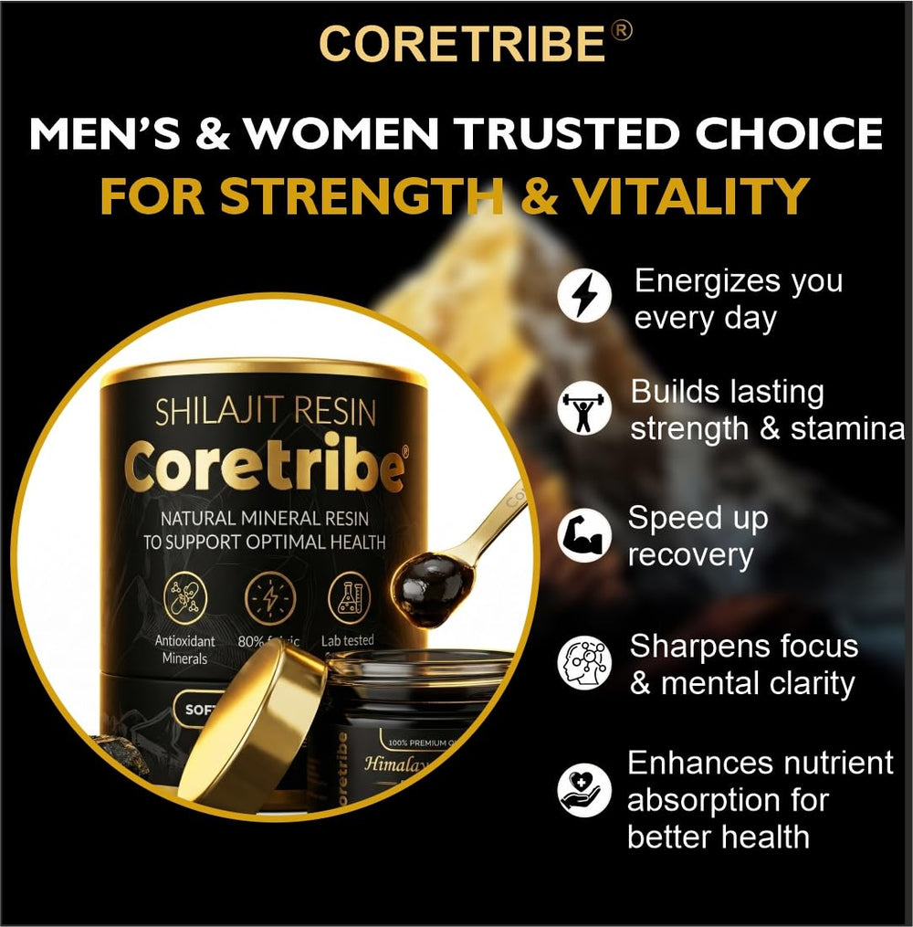 Energy-boosting moment with Coretribe Shilajit Resin during workout routine