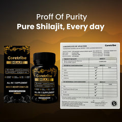 Coretribe Shilajit packaging box suggests a natural herbal blend.