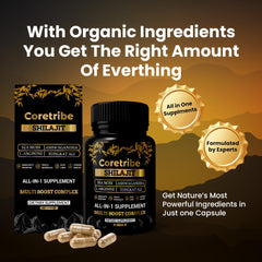Coretribe Shilajit capsules with Sea Moss visible highlighting sea moss.