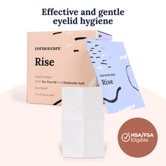CorneaCare Rise eyelid wipe suggesting relief from irritation