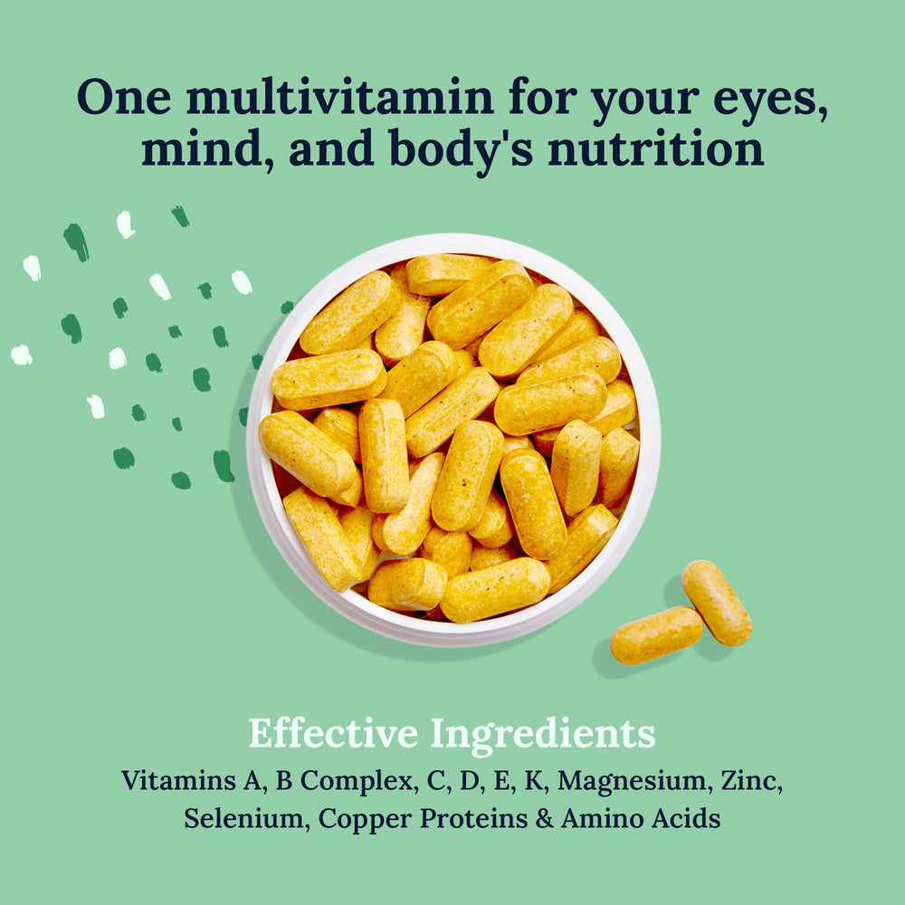 CorneaCare vitamins with glow on skin benefits graphic for hydration.