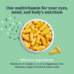 CorneaCare vitamins with glow on skin benefits graphic for hydration.