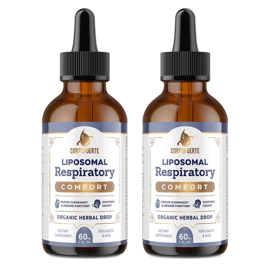 Corpofuerte 11-in-1 liposomal respiratory relief bottle ready for daily use