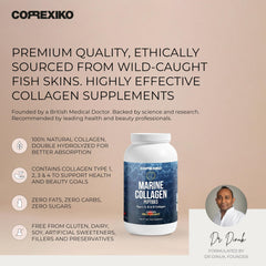 Scoop of CORREXIKO collagen powder measuring a 10 g serving