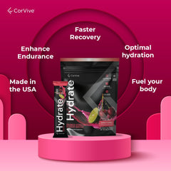 CorVive Hydrate during a morning workout setup for steady electrolytes.