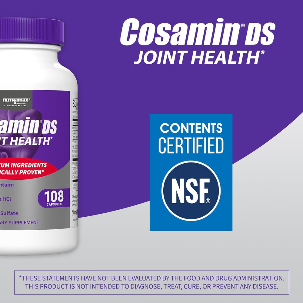 Cosamin DS with a glass of water for easy swallowing.