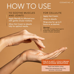 Cosmetasa warm sensation for a soothing massage experience.