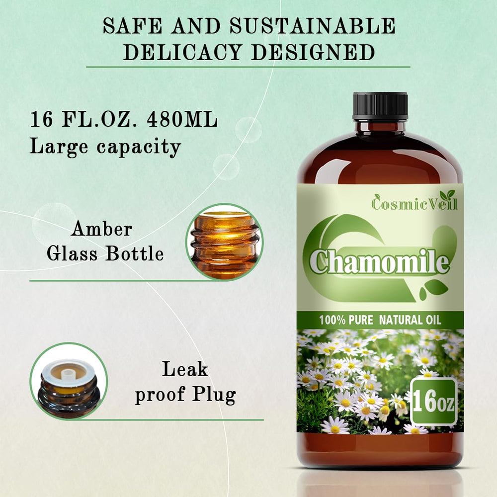 CosmicVeil Chamomile oil in diffuser creating a calming ambiance.