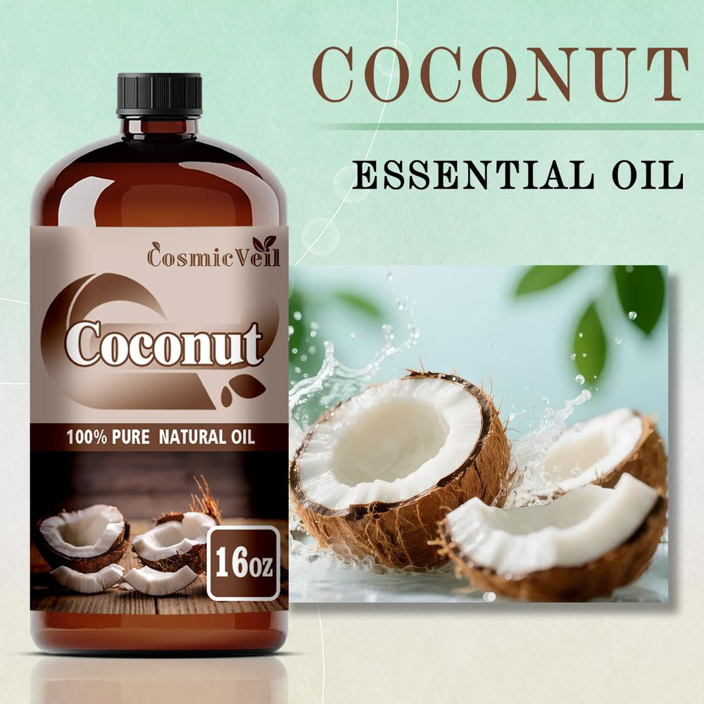 CosmicVeil coconut oil with glass dropper for easy, mess-free application.