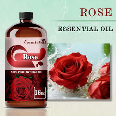 CosmicVeil Rose essential oil with dropper for precise, mess-free application