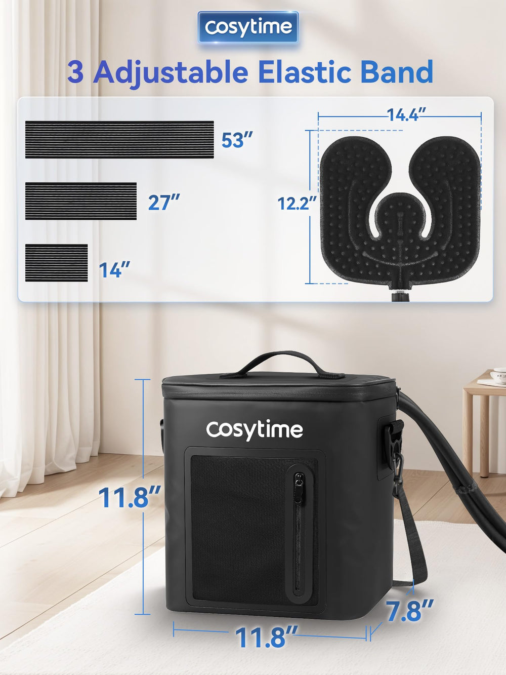 Cosytime quiet operation supports restful recovery during use.
