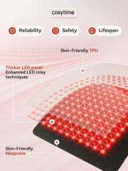 Cosytime therapy mat highlighting its 26x13 inch surface area for large-area treatment