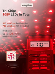 Cosytime therapy mat close-up on dense tri-chip LEDs for broad coverage