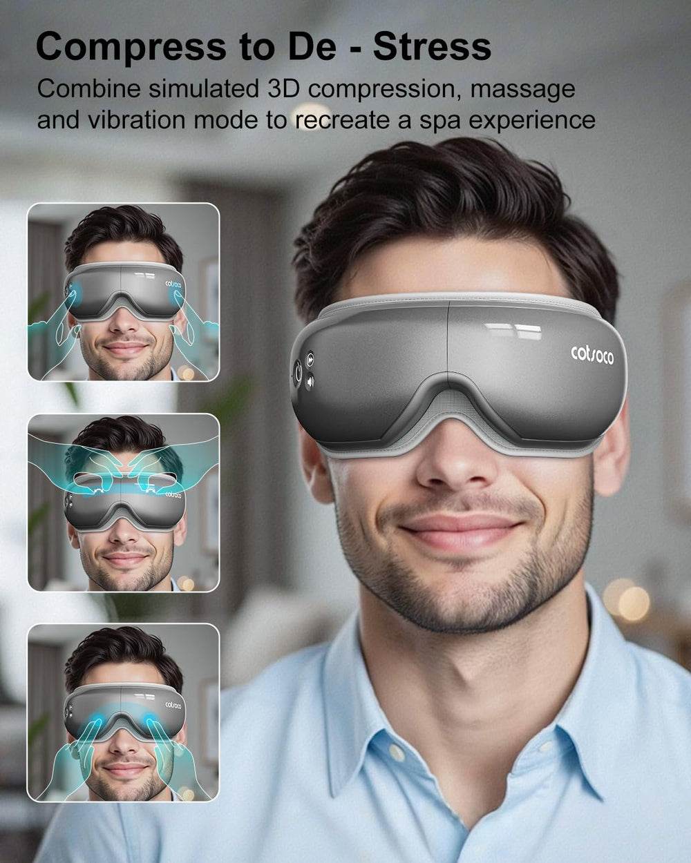 cotsoco eye massager adjustable headband ensures a comfortable fit across face shapes