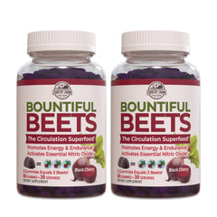 Country Farms Bountiful Beets Gummies bottle showcasing convenient daily boost