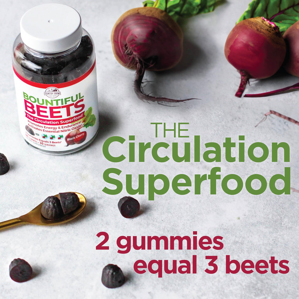 Country Farms Bountiful Beets Gummies two-pack packaging emphasizes value
