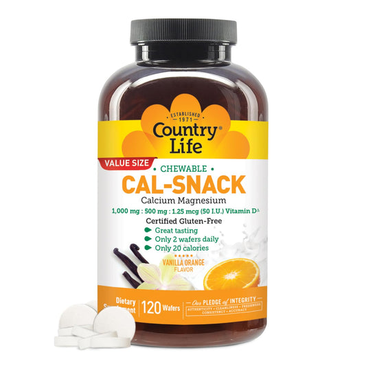Country Life Cal-Snack vanilla orange wafers for tasty daily calcium delivery