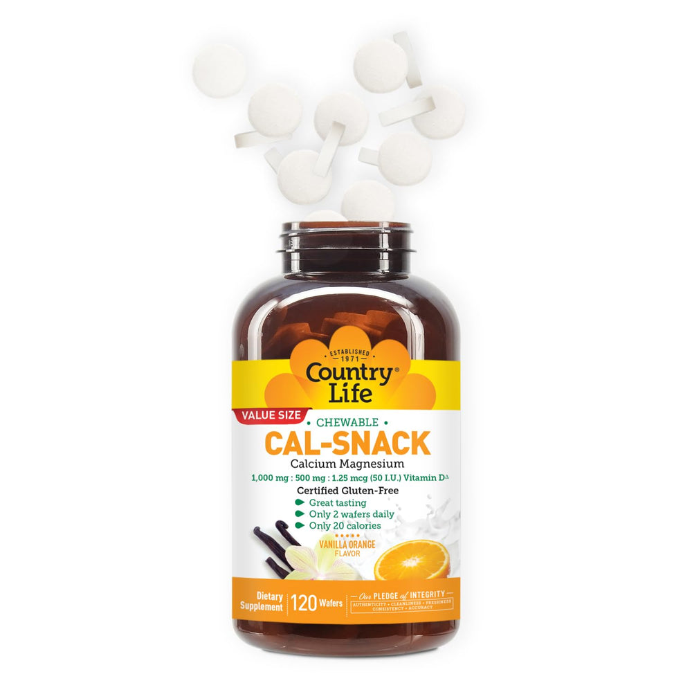 Country Life Cal-Snack with vitamin D3 supports balanced daily nutrients