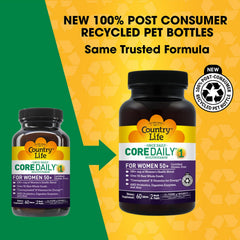 Country Life CORE Daily-1 for Women 50+ capsules displayed for easy daily use.