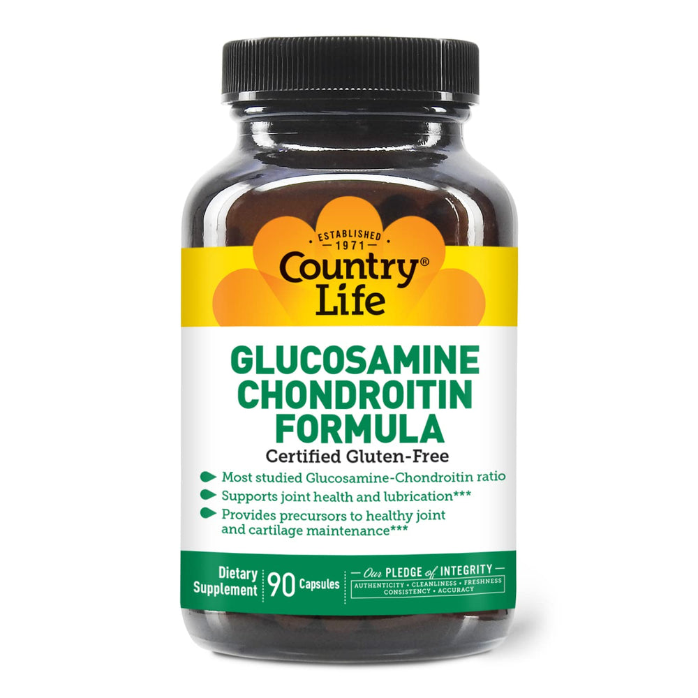 Country Life Glucosamine Chondroitin bottle for daily joint support and mobility.