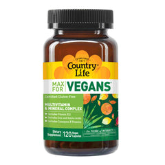 Country Life Max for Vegans packaging box with sustainable branding