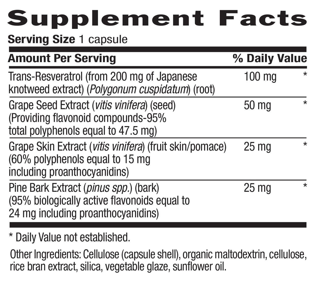 Grape seed extract close-up in Country Life Resveratrol Plus antioxidant blend.