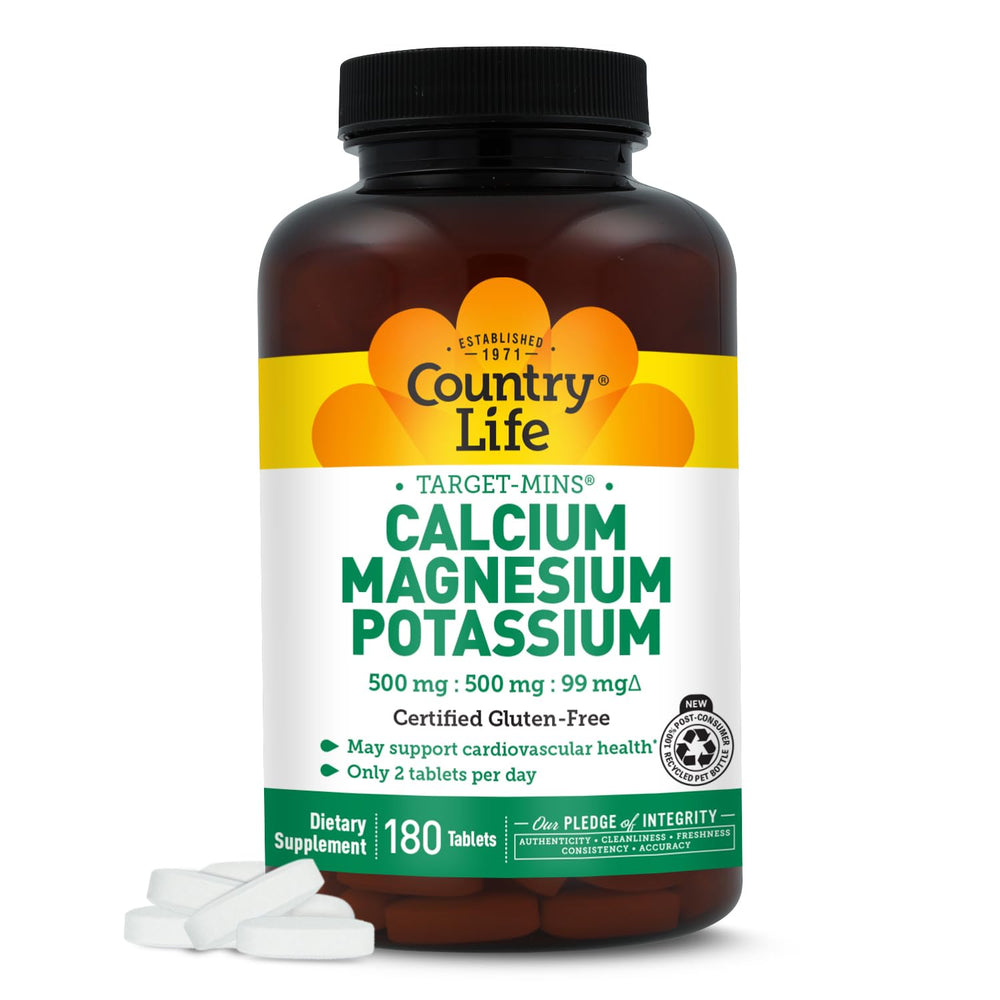 Country Life Target Mins bottle front showing bone-supporting minerals