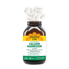 Country Life Target-Mins calcium magnesium complex non-GMO seal on packaging.
