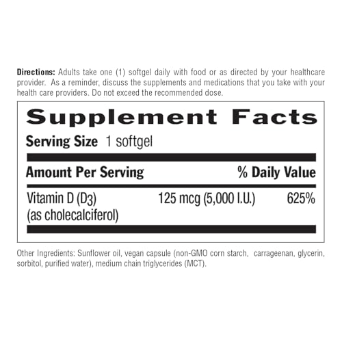 Country Life D3 bottle open showing softgels, convenient daily use