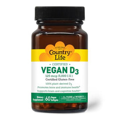 Country Life D3 ingredients list emphasizes a clean formula
