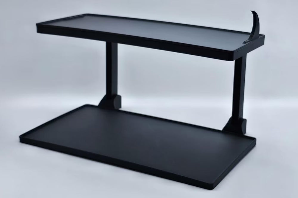 CPAP bedside shelf reduces dust around the air intake for cleaner operation.