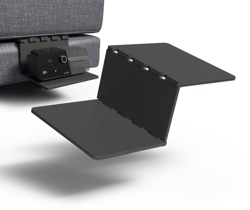 CPAP E-Z Shelf compact design keeps CPAP within reach at the bedside.