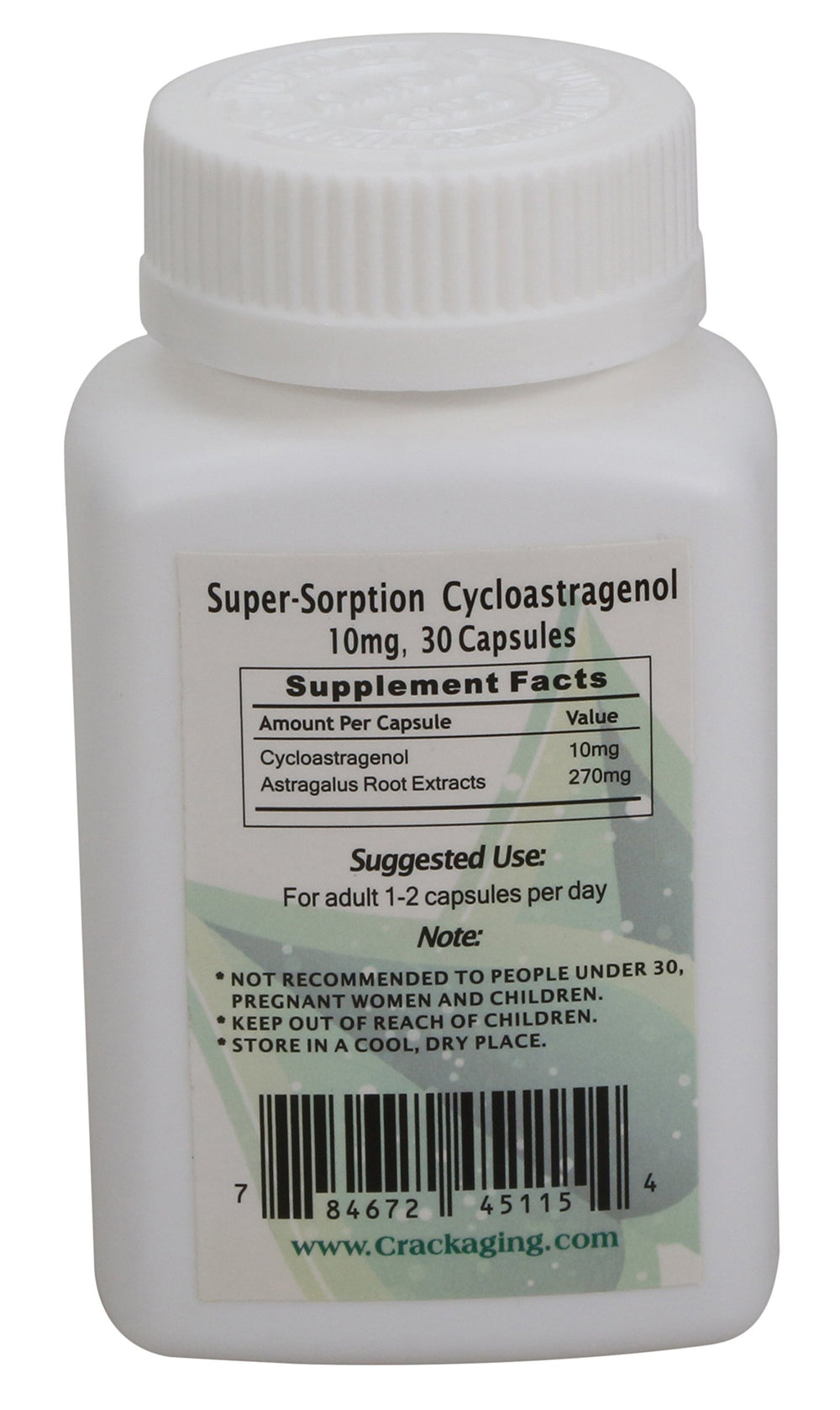 CrackAging CA-100 capsules taken with water during a morning routine.