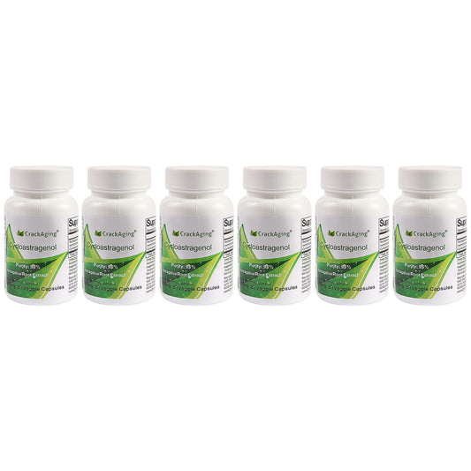 Crackaging Cycloastragenol six-bottle pack showing premium immune support and healthy aging potential