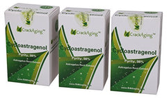 Crackaging Cycloastragenol bottle side view shows premium packaging and dosing cues.
