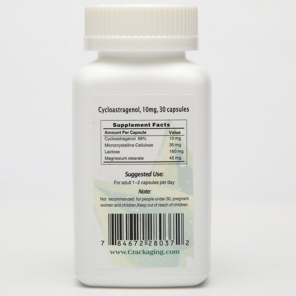 Crackaging dosage pack shot shows 30 capsules per bottle
