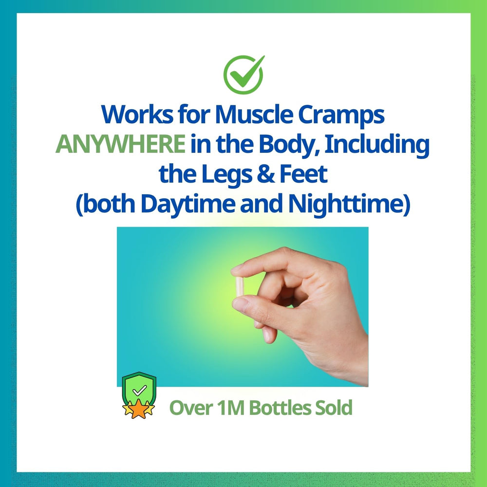Cramp Defense capsules shown for convenient daily muscle support