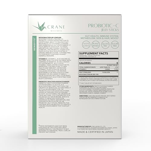CRANE WELLNESS Probiotic-C Jelly Stick sugar-free formulation for adult and kid routines.