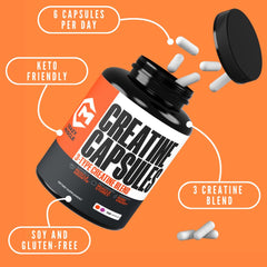 Front packaging showing Three-atine formula and serving details.