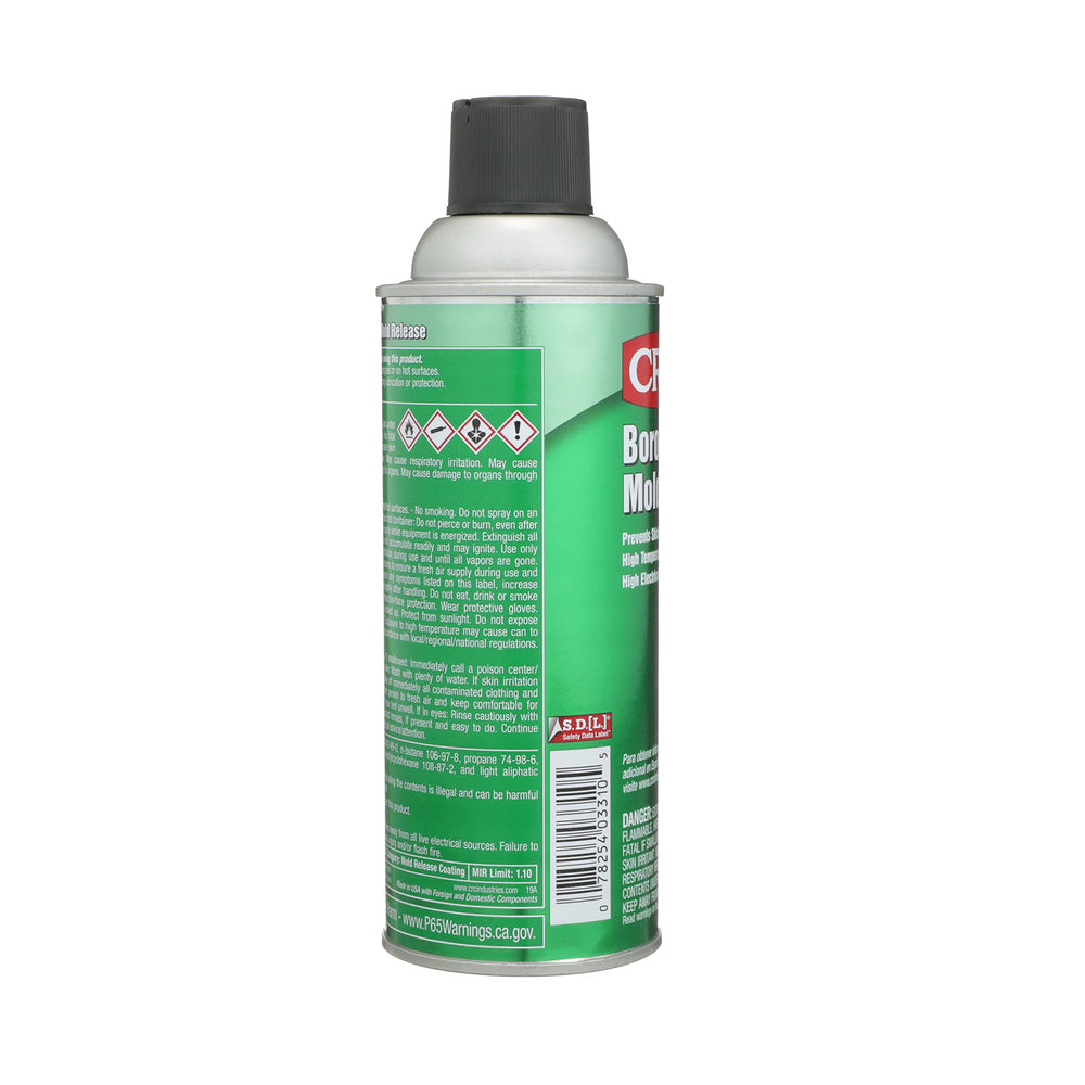 CRC boron nitride mold release protecting MIG/MAG welding nozzles from spatter.