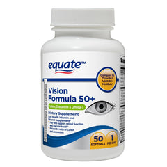 Create and Bundle Equate Vision 50+ bottle displays labeling and easy-to-use softgels