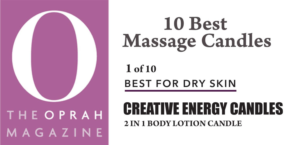 Creative Energy me-time moment with candle and lotion for skin care