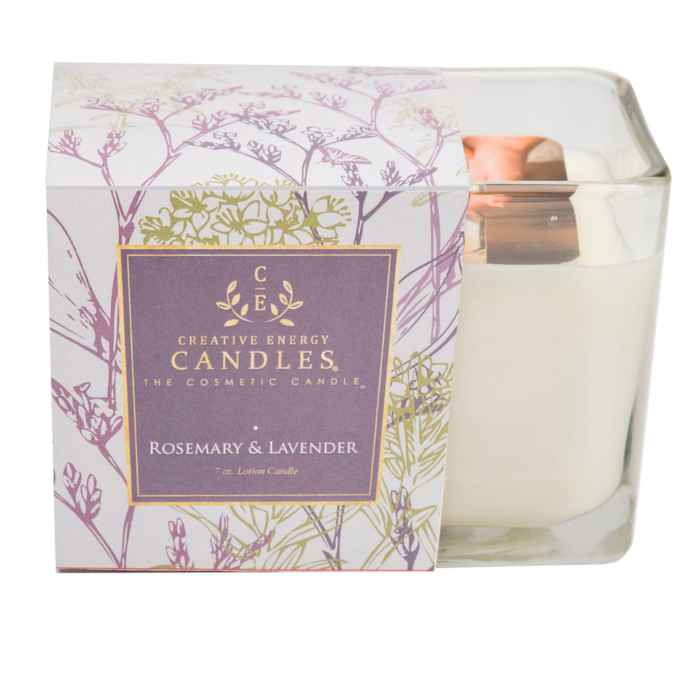 Creative Energy rosemary and lavender candle jar creates a soothing ambience