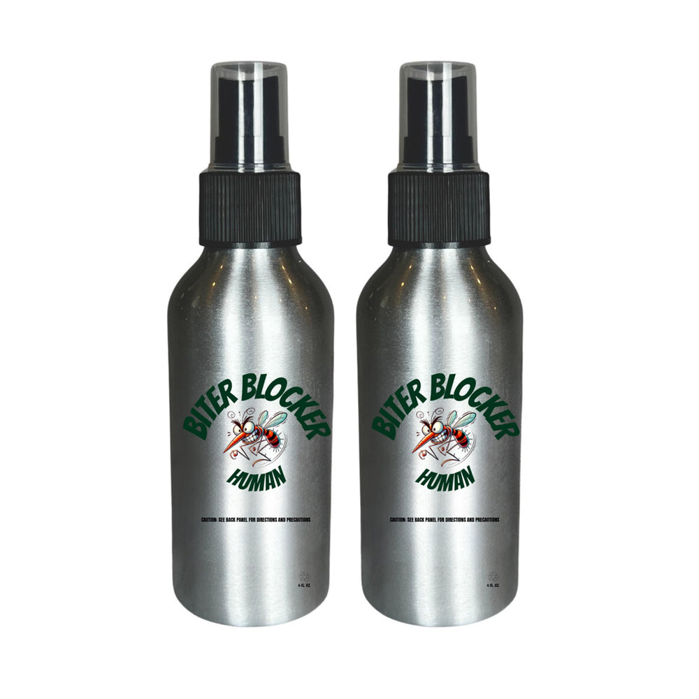 Creeper Defeater Biter Blocker on-body spray bottle for outdoor protection and skin comfort.