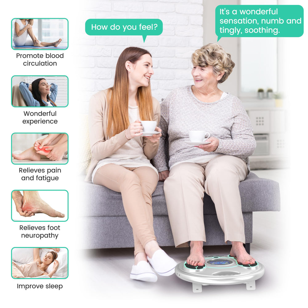 Creliver EMS Foot Massager side view reveals ergonomic design for easy use.