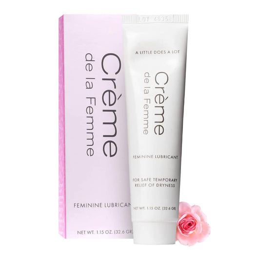 Creme de la Femme daily moisturizer tube provides long-lasting moisture and comfort.